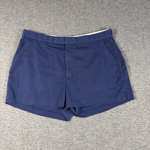 Vintage Mens Navy Blue Adjustable Waist Chino Shorts Size 38  3" Inseam